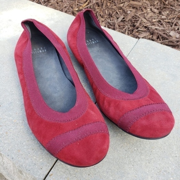 Stuart Weitzman Maroon Ballet Flats - Picture 1 of 7